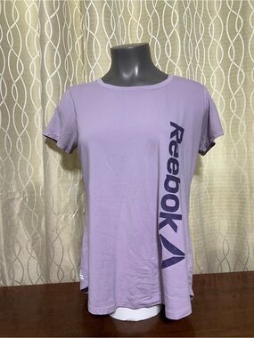 Reebok Lavender Short Sleeve Tee with Vertical Logo